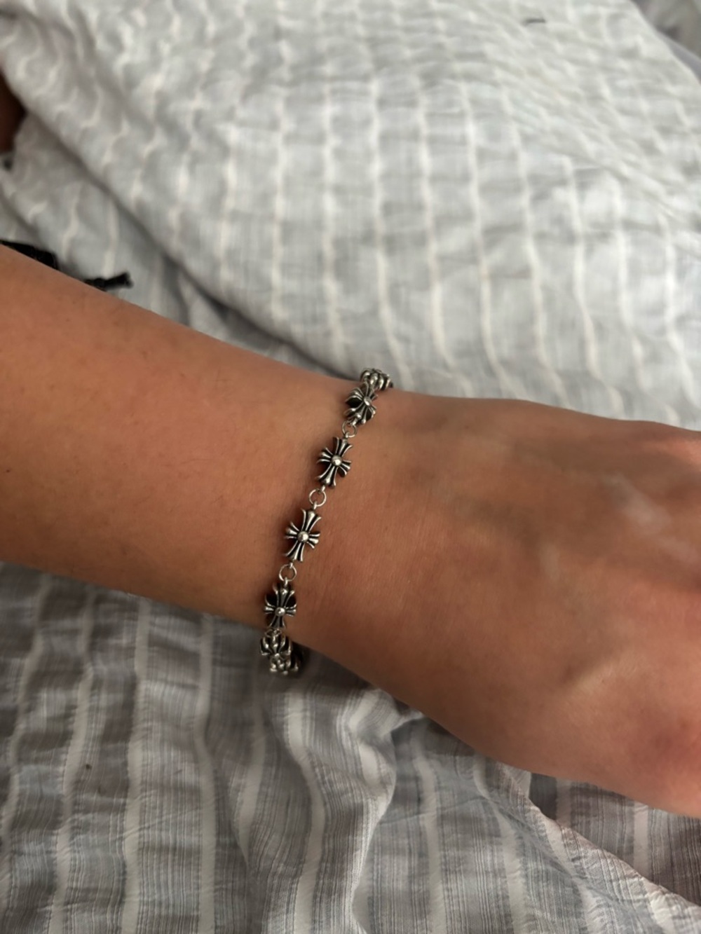 Sterling Silver Cross Link Bracelet - Picture 3 of 4